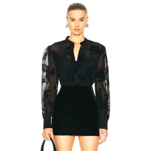 Hemant & Nandita Womens Shirt With Cami in Black Small New Button Down Blouse - Picture 4 of 16